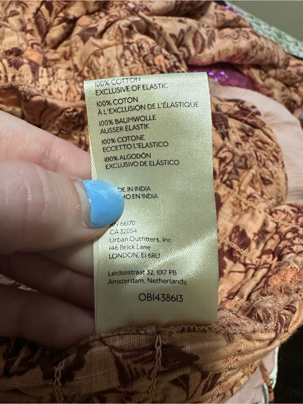 NWT Free People Smock It to Me Mini Dress Apricot Combo Pink Floral Size Small - Picture 7 of 7